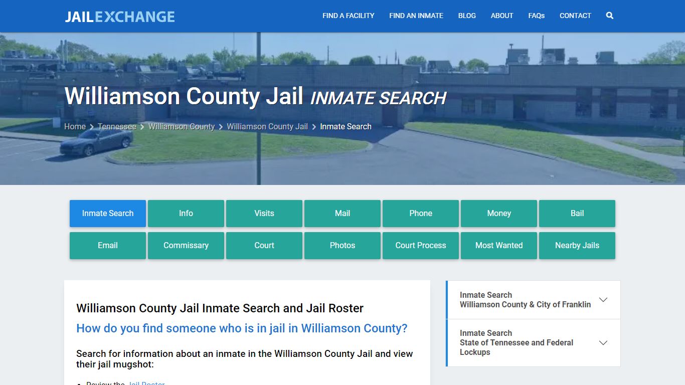 Inmate Search: Roster & Mugshots - Williamson County Jail, TN